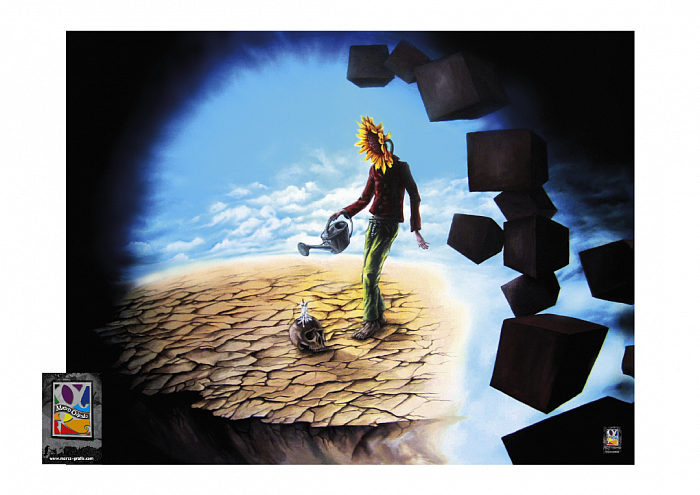 Agriculture 2.0 - 90x 70cm - acrylique sur toile de lin
